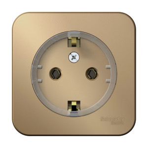 Розетка 1 местная (компакт) с З/К без шторок 16А 250В, Титан, Blanca SE BLNRA110114