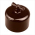 Выключатель керамика поворотный 1 кл. (2 полож), Коричневый, Ришелье Bironi R1-210-02