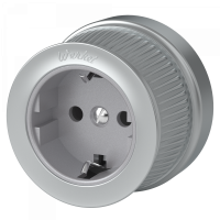 Ретро розетка металл с 3/К, Матовый хром, Werkel W5771022
