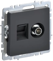 Розетка комп.+тв. RJ45+TV Cat. 5e, Графит, Brite IEK BR-AK20-1-K53