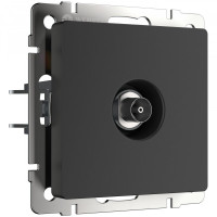 Розетка телевизионная TV проходная, Черный матовый, Werkel W1184008