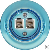 Розетка комп. фарфоровая RJ45 cat.6е, голубой металлик, Katy Paty PECAGsCat6a 