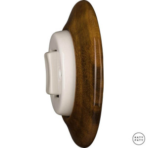 Выключатель кнопочный 1 кл. перекрестный, американский орех глянцевый, Katy Paty LINUMGW7