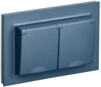 Розетка 2-я c З/К с крышкой, влагозащищенная IP44, Маренго, Brite IEK BR-R26-16-44-K35-F