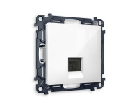 Розетка комп. с шторками RJ45 Cat. 6, Белый глянец, ALFA Quant Ambrella Volt MA112010