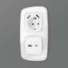 Лицевая панель розетки USB для быстрой зарядки тип A+C, Белый глянец, OMEGA Quant Ambrella Volt OP1110