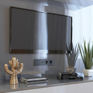 Розетка телевизионная оконечная TV, Hammer черный, Werkel W1283008