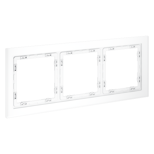 Рамка 3 местная, стекло, Белый матовый, Voltum S70 VLS110302