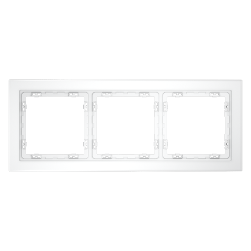 Рамка 3 местная, стекло, Белый матовый, Voltum S70 VLS110302