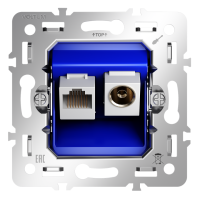 Механизм розетки TV+RJ45 кат. 6, S70 Voltum VLS0607M