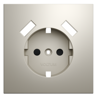 Лицевая панель для розетки с З/К и шторками, с USB A+C, Кашемир, S70 Voltum VLS001003