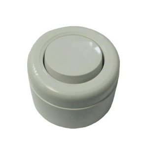 Выключатель пластиковый кнопочный 1 кл., цв. серый, Interior Electric С-2001