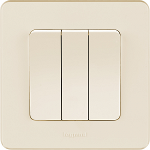 Выключатель 3 клав., слоновая кость, INSPIRIA Legrand 673641
