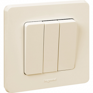 Выключатель 3 клав., слоновая кость, INSPIRIA Legrand 673641