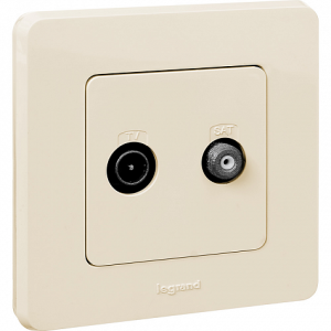 Розетка телевизионная TV-SAT, слоновая кость, INSPIRIA Legrand 673881