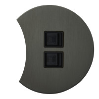 Розетка компьютерная 2-ая RJ45 (внутренний монт.) дополнит., Антрацит, Аrt Salvador EU020207