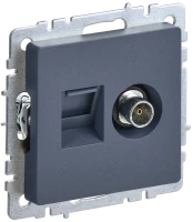 Розетка комп.+тв. RJ45+TV Cat. 5e, Маренго, Brite IEK BR-AK20-1-K35
