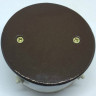Распаечная коробка D80 из керамики с круглой крышкой, подложка вишня, коричневый, ЦИОН РК-К1