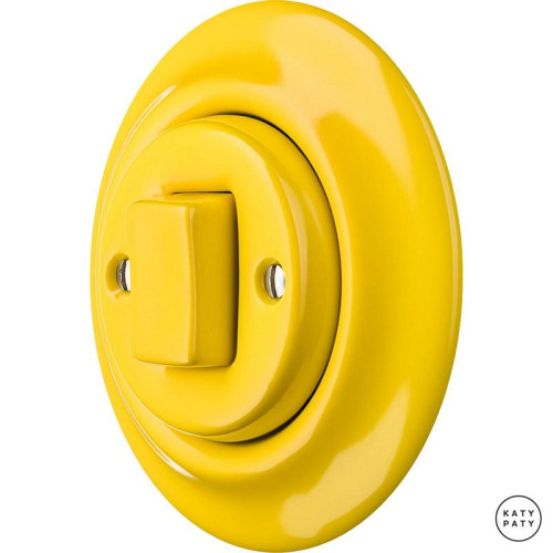 Выключатель кнопочный 1 кл. перекрестный, ярко-желтый глянцевый, Katy Paty NILUGW7 
