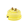 Выключатель керамика тумблерный 2 кл., желтый giallo с бронзовой ручкой, Leanza ВР2ЖБ