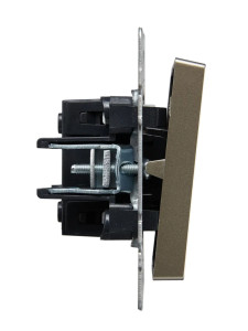 Выключатель 1 кл. проходной с подсветкой, Шампань, Brite IEK BR-V12-1-10-K37
