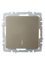 Выключатель 1 кл. проходной с подсветкой, Шампань, Brite IEK BR-V12-1-10-K37