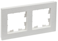 Рамка 2 местная, Белый Рифленый, Brite IEK BR-M22-51-K01