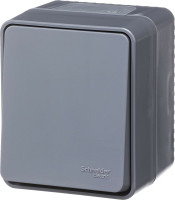Кнопка без фиксации 1 кл. герметичная IP54, Антрацит, AtlasDesign Profi54 SE ATN544015