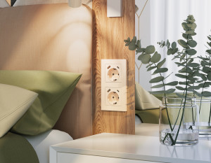 Рамка 4 местная пластик, Бежевый глянец, ALFA Techno Ambrella Volt AF220304