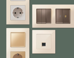 Рамка 4 местная пластик, Бежевый глянец, ALFA Techno Ambrella Volt AF220304