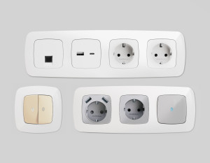 Рамка 2 местная пластик, Белый глянец, OMEGA Ecta Ambrella Volt OF140102