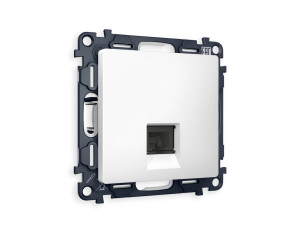 Розетка комп. с шторками RJ45 Cat. 6, Белый матовый, ALFA Quant Ambrella Volt MA132010