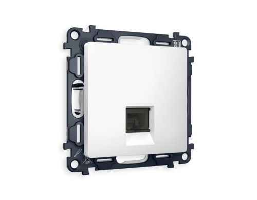 Розетка комп. с шторками RJ45 Cat. 6, Белый матовый, ALFA Quant Ambrella Volt MA132010