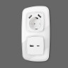 Лицевая панель розетки USB для быстрой зарядки тип A+C, Белый матовый, OMEGA Quant Ambrella Volt OP1310