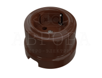 Ретро розетка фарфоровая с 3/К, коричневый, ТМ МезонинЪ Аврора GE70302-04