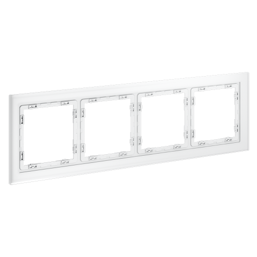 Рамка 4 местная, стекло, Белый матовый, S70 Voltum VLS110402