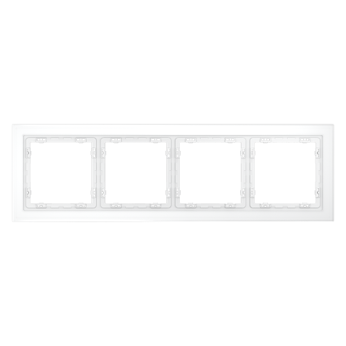 Рамка 4 местная, стекло, Белый матовый, S70 Voltum VLS110402