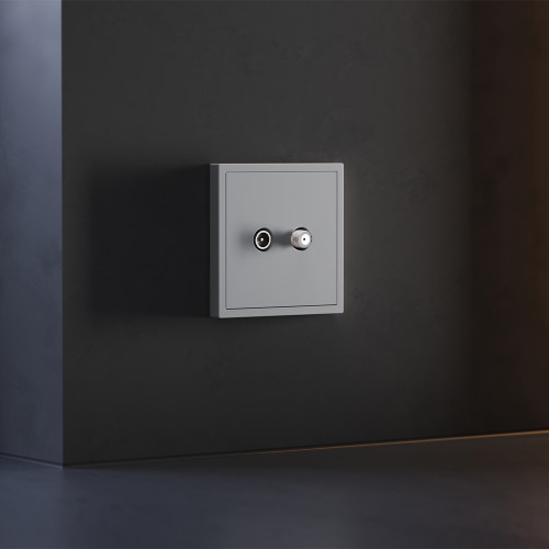 Лицевая панель для розетки телевизионной оконечной TV+SAT, Серый, S70 Voltum VLS001616