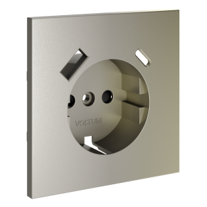 Лицевая панель для розетки с З/К и шторками, с USB A+C, Шелк, S70 Voltum VLS001004