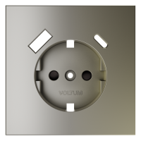 Лицевая панель для розетки с З/К и шторками, с USB A+C, Шелк, S70 Voltum VLS001004