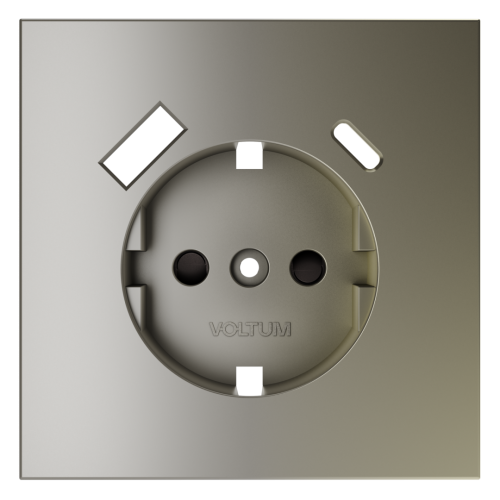 Лицевая панель для розетки с З/К и шторками, с USB A+C, Шелк, S70 Voltum VLS001004
