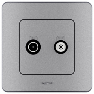 Розетка телевизионная TV-SAT, алюминий, INSPIRIA Legrand 673882