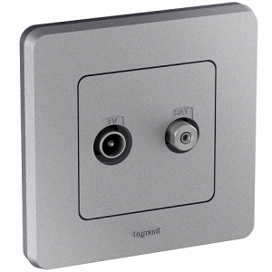Розетка телевизионная TV-SAT, алюминий, INSPIRIA Legrand 673882