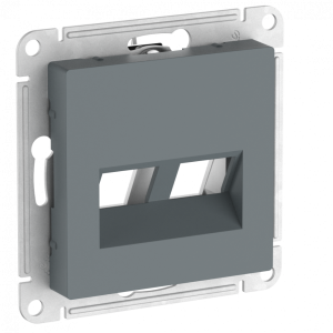 Лицевая панель для розетки компьютерной 2-ой RJ45 Keystone, Грифель, AtlasDesign SE ATN000790