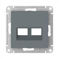 Лицевая панель для розетки компьютерной 2-ой RJ45 Keystone, Грифель, AtlasDesign SE ATN000790