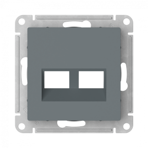 Лицевая панель для розетки компьютерной 2-ой RJ45 Keystone, Грифель, AtlasDesign SE ATN000790