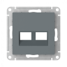 Лицевая панель для розетки компьютерной 2-ой RJ45 Keystone, Грифель, AtlasDesign SE ATN000790