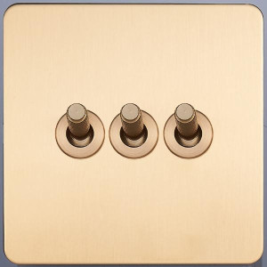 Выключатель тумблерный 3 кл. (внутренний монт.), Золото, Merida Salvador SBAN33B3A3