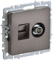 Розетка комп.+тв. RJ45+TV Cat. 5e, Темная бронза, Brite IEK BR-AK20-1-K45