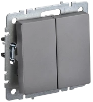 Выключатель 2 кл. проходной, Сталь, Brite IEK BR-V22-0-10-K46